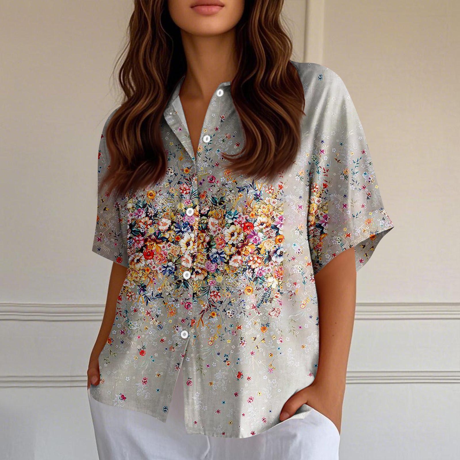 

Жіночі сорочки на ґудзиках Лляні сорочки на ґудзиках Сорочки з напіврукавом для жінок Жіночі топи з напіврукавом XXL хакі