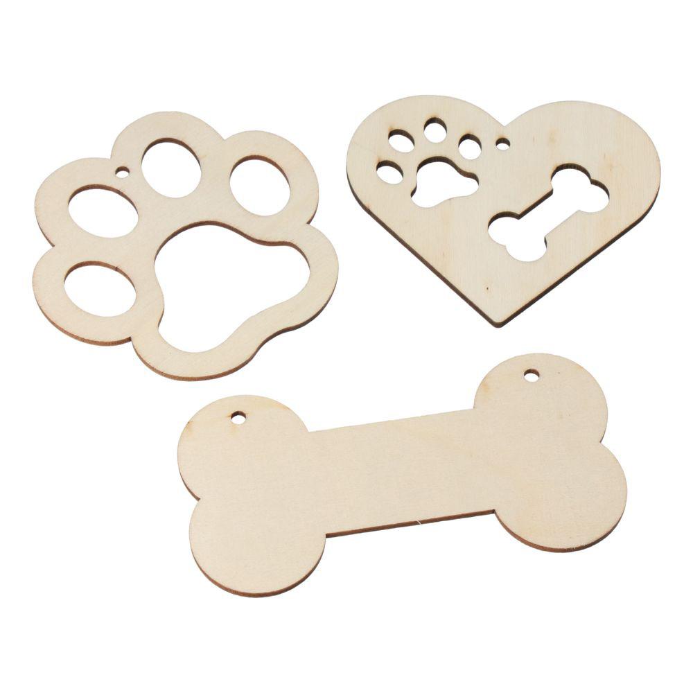 33pcs Paw, 8*7.8cm Unfinished Sign Blank Hanging Slices for Pet House Decoration