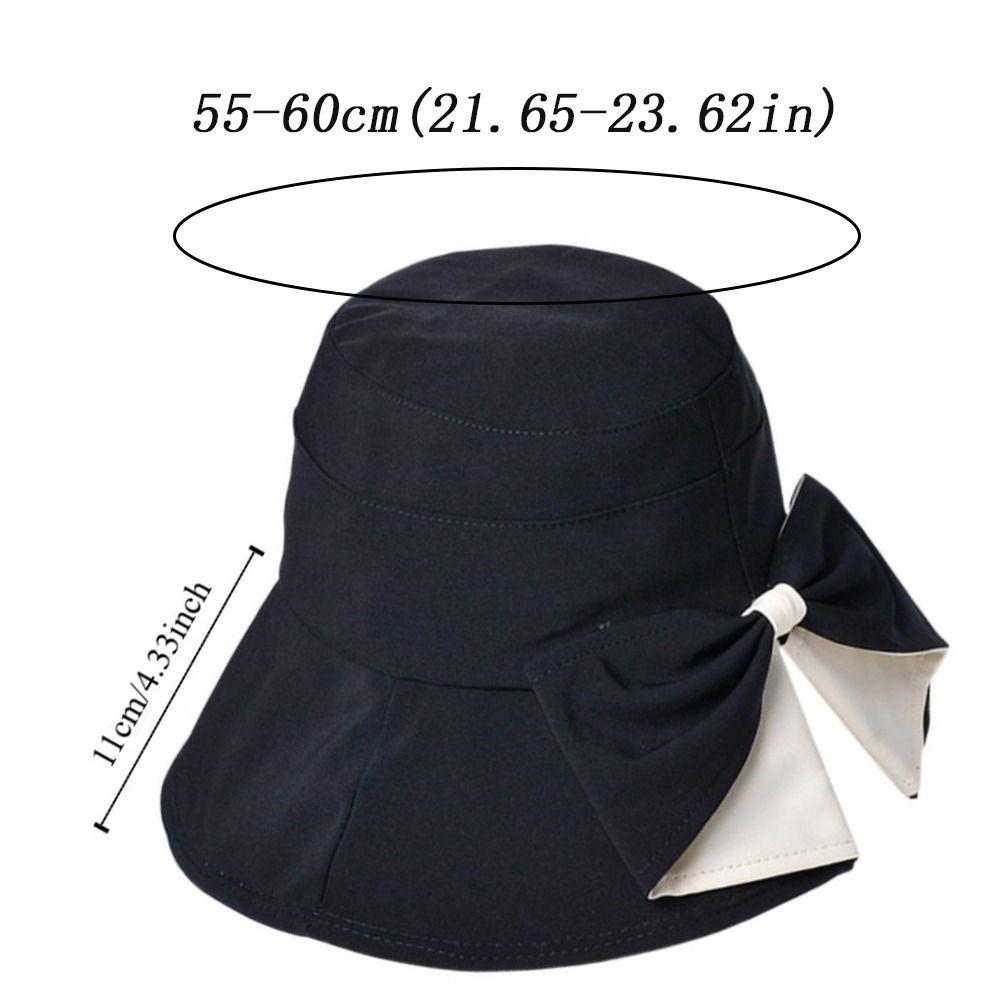 Foldable Bow Fisherman Hat UV Protection Beach Bucket Hat Summer Wide Brim Sunhat  Vacation