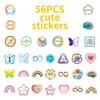 56 Relaxation Color Text Graffiti Stickers Diy Stationery Luggage Waterproof Decorative Stickers