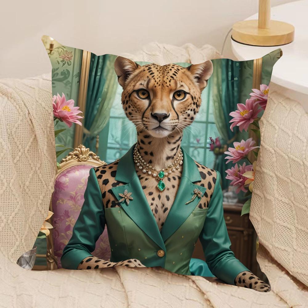 

European Fashion Leopard Cushion Cover Silky Short Plush Invisible Zipper Dustproof Sofa Pillow Case for Home Decor 30x30cm