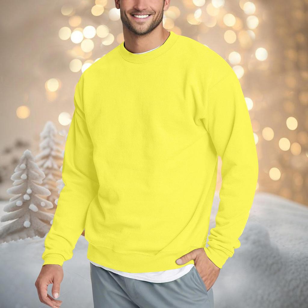 Herren Lässige Mode Bequem Farbe Rundhals Pullover Sweatshirt Sweatshirt