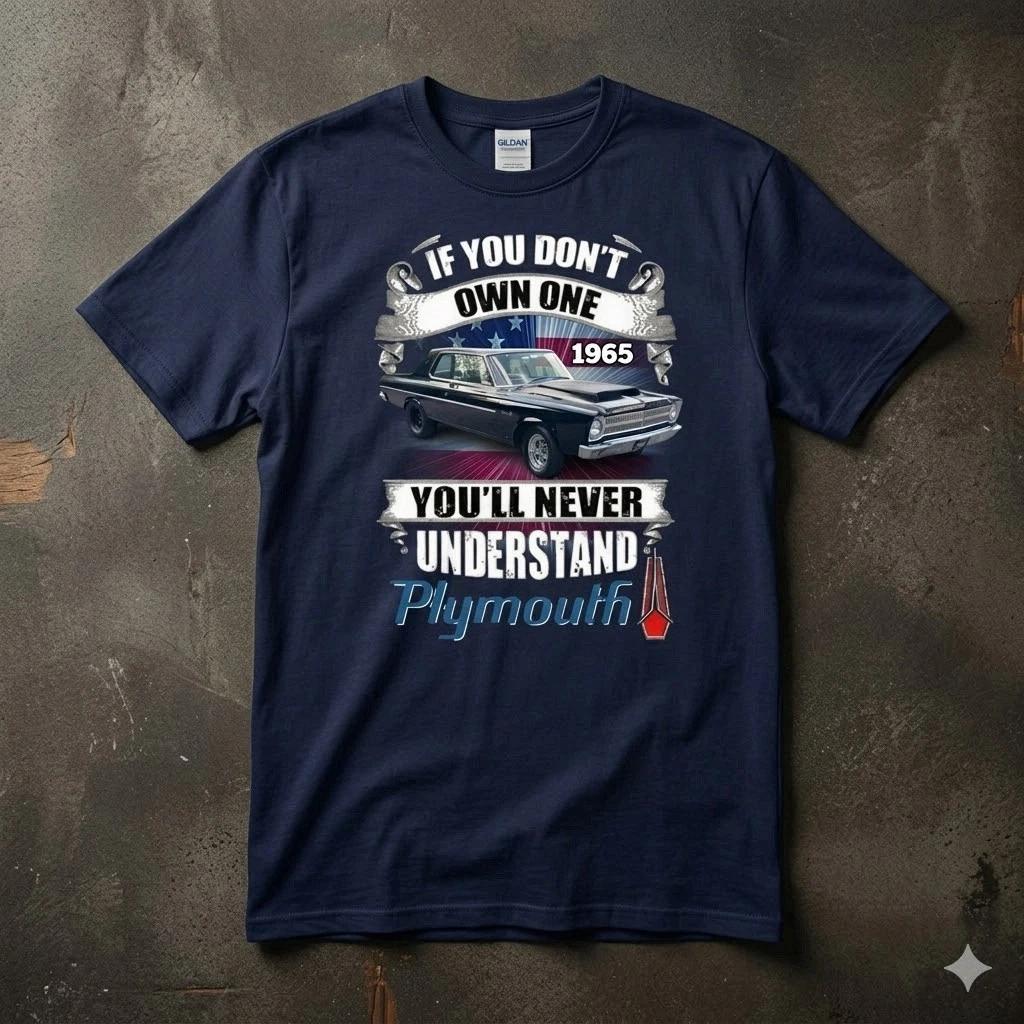 1965 Plymouth Classic Car T-Shirt Vintage Garage Gift M