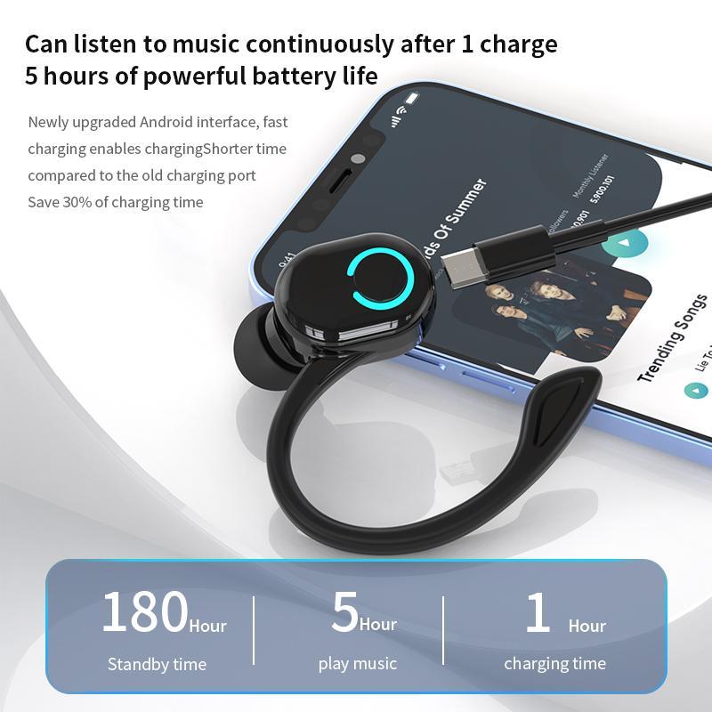 X8 Single Ear Bluetooth Wireless Earphone Ear Hook Bluetooth Headphone Bluetooth 5.2