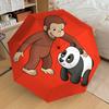 1PC Curious George Panda Umbrella-8-Rib Reinforced Portable Folding Travel Suitable for All Seasons Outdoor Daily Use-H0370
