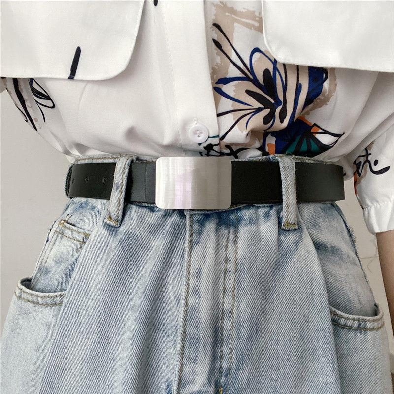 And Black Elegant Coffee Pu Belt For Women With Smooth Buckle And Unique Aesthetic
