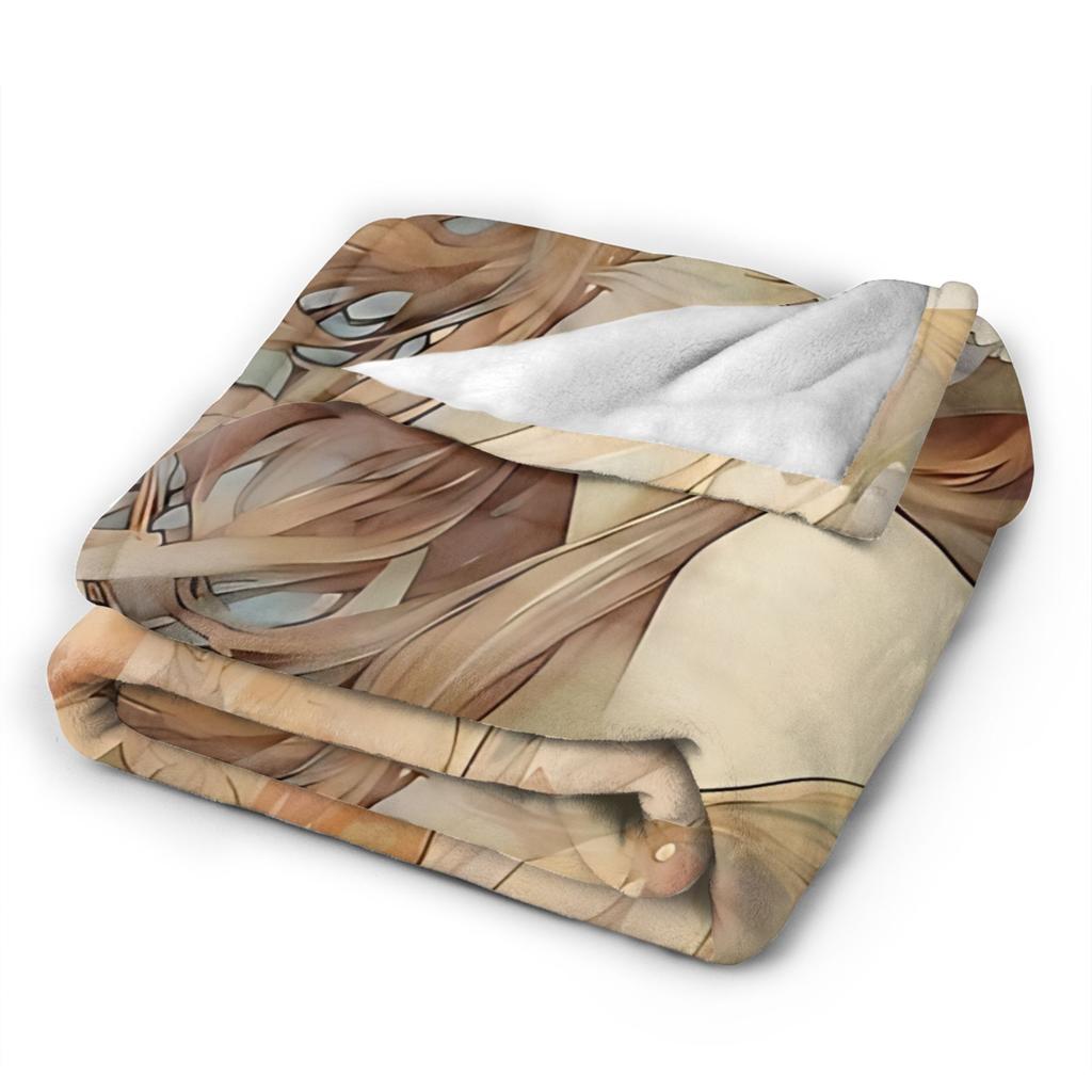 Soft Warm Blanket Children Decorative Language of Flowers Alphonse Mucha Flannel Bedspread Decor Pattern Sofa Bed Cover