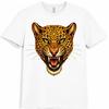 Snarling Leopard Face Fierce Big Cat Wildlife Jungle Animal Graphic T-Shirt.