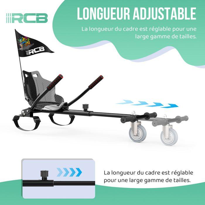 RCB Hoverkart Zubehör für Selbstbalancierendes Gyropod - Verstellbarer Karting-Sitz (20kg Min-100kg Max) - Schwarz