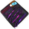 7.0-Inch Purple Plating Pet Grooming Scissors Set: Straight, Fine-Tooth, Serrated, and Fishbone Shears