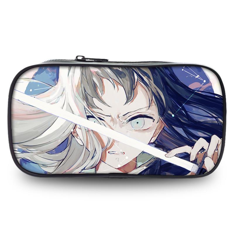 Spacious Oxford Demon Slayer Pencil Case For Students With Casual Style