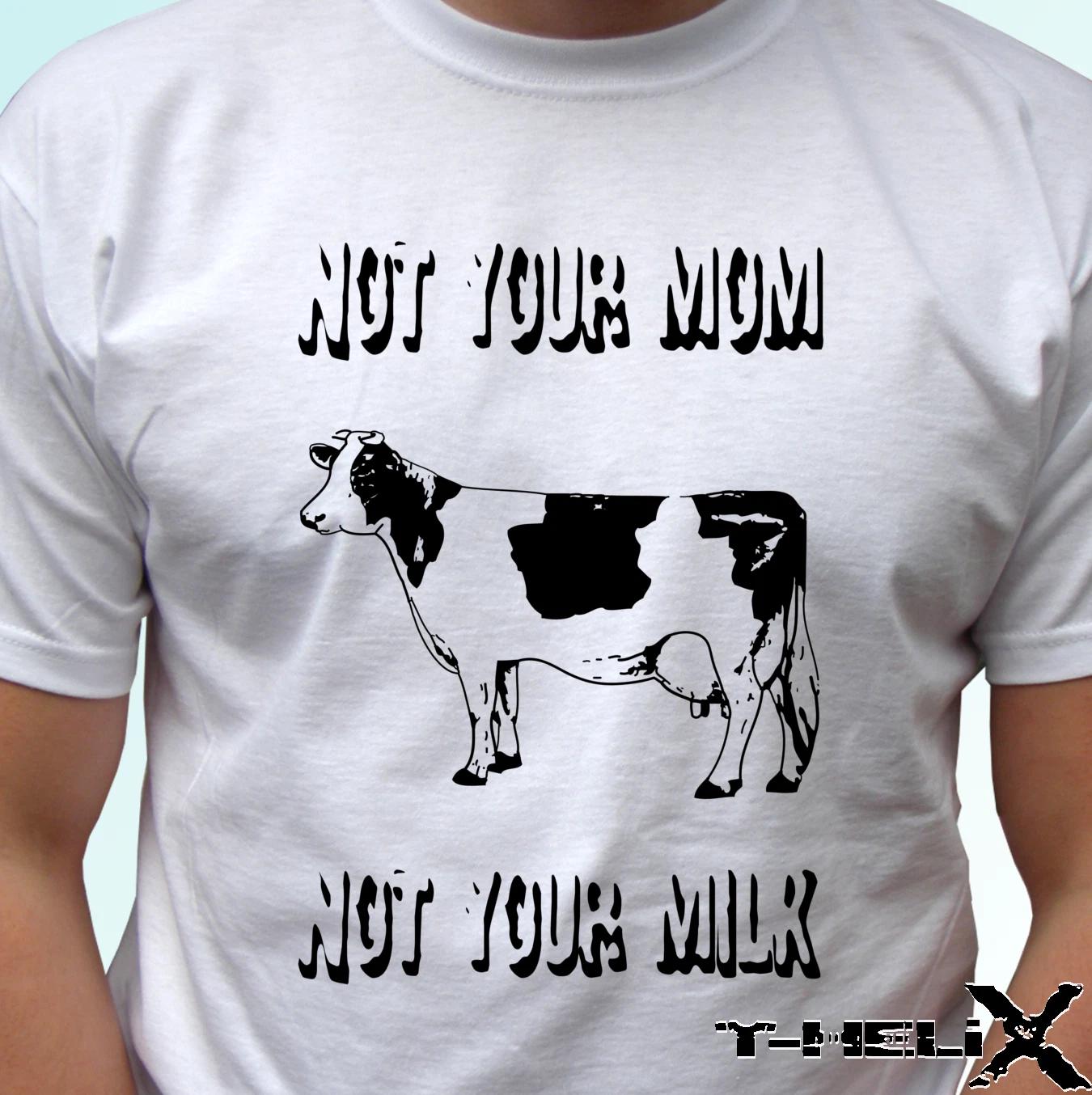 

Not Your Mom Not Your Milk - white kids boys T-Shirt veggie vegan vegetarian top tee 100