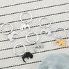 Splicing Rabbit Stainless Steel Keychain Cute Cartoon Style Fashion Couple Keyring Practical Lightweight Bag Pendant for Daily Use