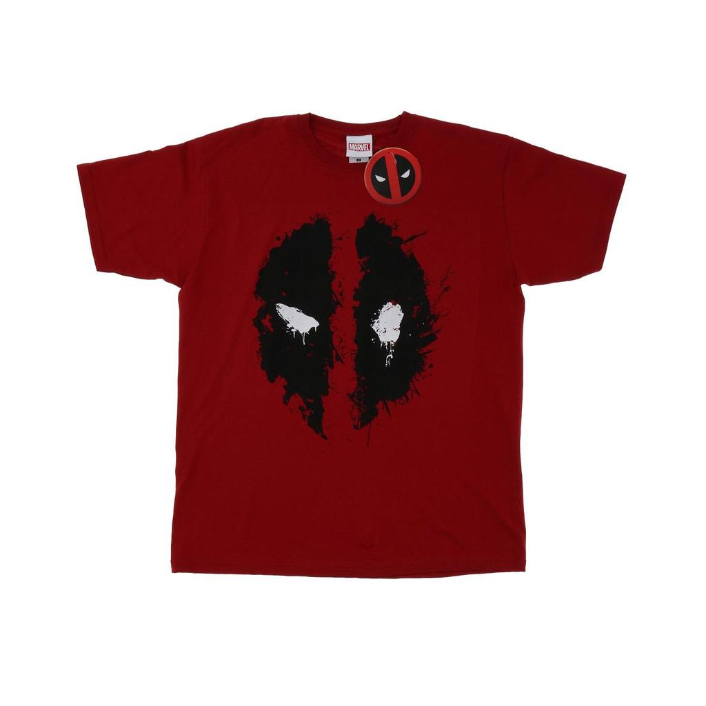 Deadpool Mens Splat Face Cotton T-Shirt
