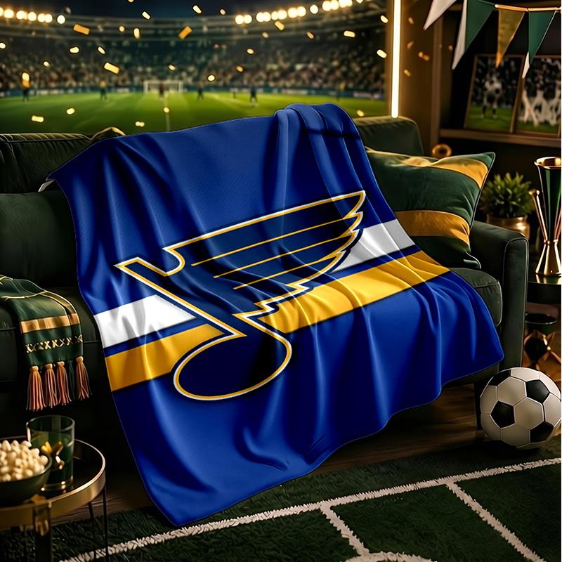 Louis Blues Eishockey Team Wirft Decke Flanelldecken Plüsch für Sofa Bett Geschenke für Männer Frauen Reise Picknickdecke Weihnachtsgeschenke für Fans