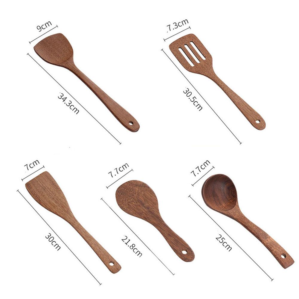 Wooden Nonstick pan Meat Kitchen Tools Mixing Spoon Soup Scoop Ladle Cooking Shovel Rice Spatula