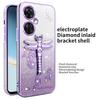KADEM Für OnePlus Nord CE 3 Lite 5G/Nord N30 5G Hülle Libelle Ständer TPU Blumen Glitzer Handyhülle