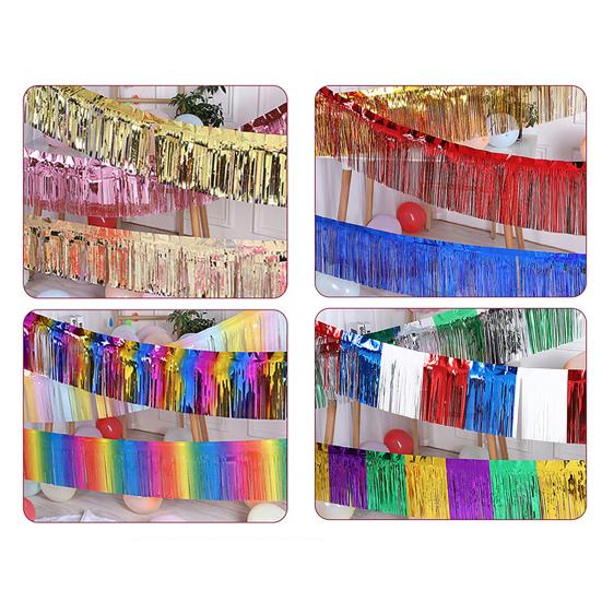 Rainbow Foil Tassel Garland 9.84 Feet Party Supplies Colorful Streamers for Floats Graduation Birthday Wedding Carnival Photo Backdrop Decorations