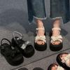 Women Summer Platform Sandals Open Toe Chunky High Heel Ladies Shoes Casual Flat Bottom Black Heeled Sandalias Femininas
