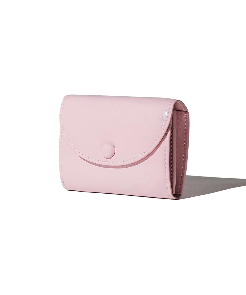Lemasque Dot Two-Pocket Coin Business Card Holder Baby Pink