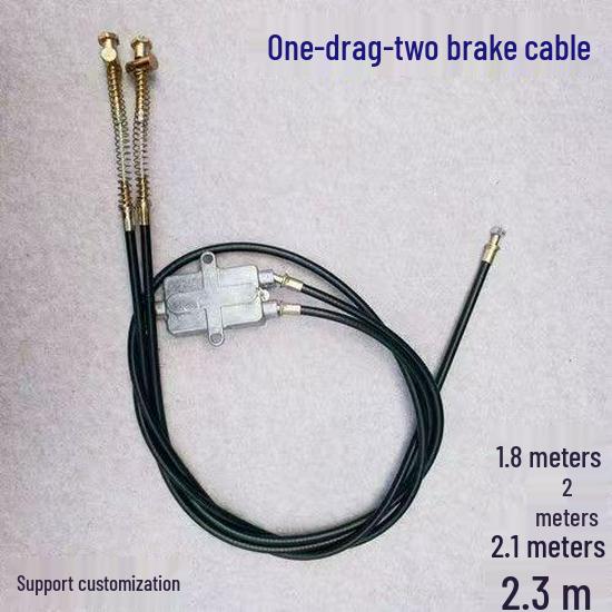 Brake Cable for Electric Tricycle - One-Pull Two-Brake System for Seniors/Disabled.