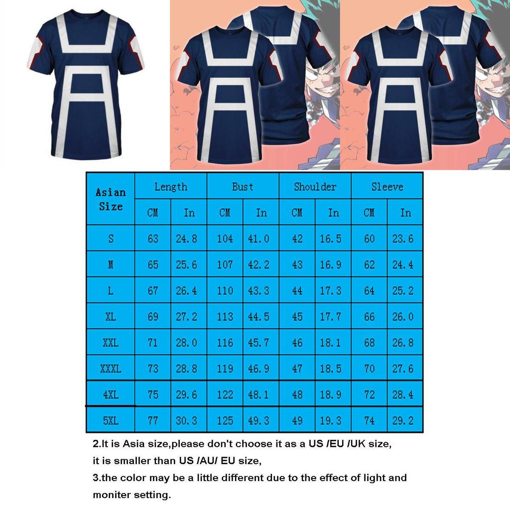 Mijn Boku No Hero Academia 3D Print T-shirt Voor Mannen En Vrouwen In Comfortabele Katoenmix