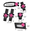 6Pcs Crystal Camellia Car Accessories Set Auto Seat Belt Cover Shoulder Pad Shift Handbrake Rearview Mirror Cover Tissue Box