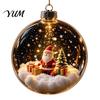 Warm Glow Seasonal Decor Glowing Christmas Story Ornament, Mini Holiday Scene Light Up Ball 3D Winter Decorations Hanging Decoration, Acrylic