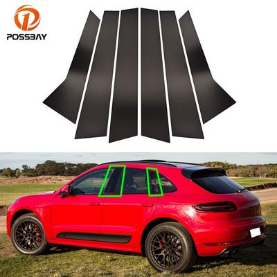 6 Pcs Car Pillar Posts Window Door Moulding Trims BC Column Sticker Cover for Porsche Macan 2014-2022