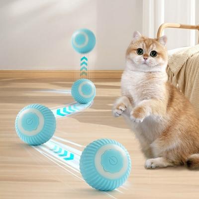 USB Rechargeable Smart Cat Rolling Ball Self-moving Motion Ball Toys  for Indoor