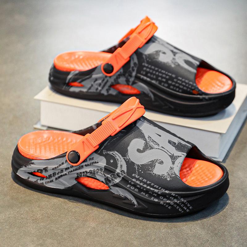 Fashion Summer Men Sandals Thick Soled Outdoor Anti Slip Shoes Soft EVA Dry Wedge Platform Garden Shoes Beach Sandals Home Slippers Men