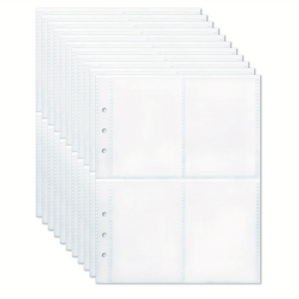 4 Pockets Top Loading Card Sleeves (200 Pockets) – Double-Sided Page Protector for 6 Ring Binder, Holds 2.7"x3.7" Cards: Kpop Photocard, Game