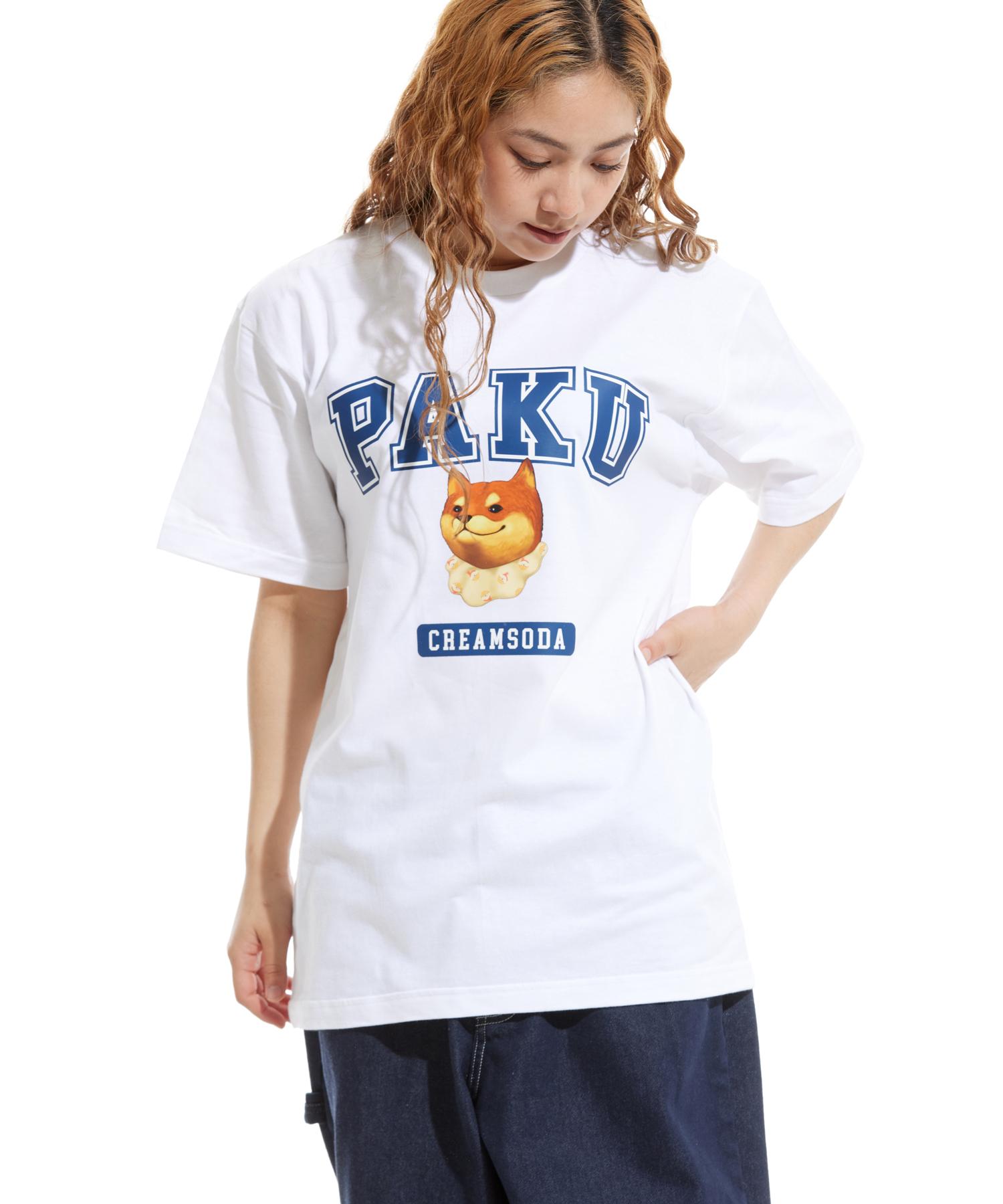 Cream Soda Lab Paku Logo Short Sleeve T-Shirt White Blue L