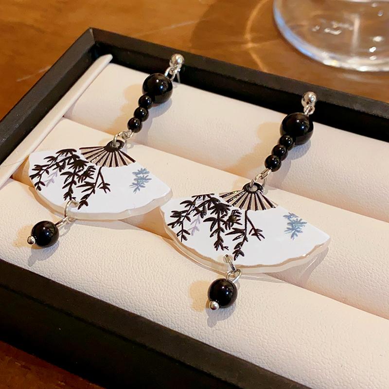 Neo-chinese Style Bamboo Joint Flower Earrings Imitation Pearl Fringe Earring New National Tide Personality  Earrings for Women