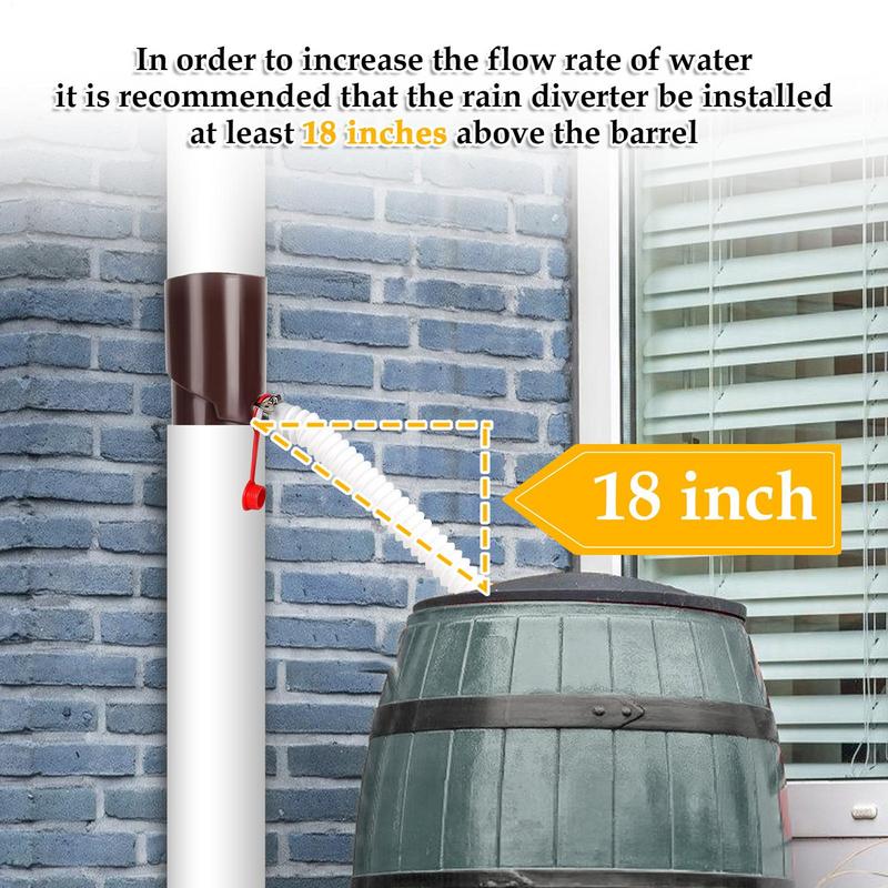 Regenwasserauffangsystem UV-beständig Wetterfest Regenfass Umleitungsset Tragbare Regentonnen zum Sammeln von Regenwasser von