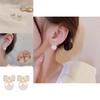 Princess Stylish Mermaid Pearl Earrings Sparkling Zircon Stones Fashionable And Delicate White Color