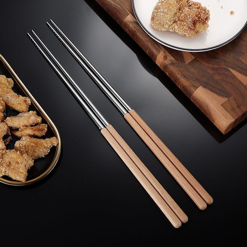 Stainless Steel Chopsticks Long Chopsticks Cook Noodles Deep Fried  Pot Chinese Chopsticks Reusable Metal Chopstick Tableware
