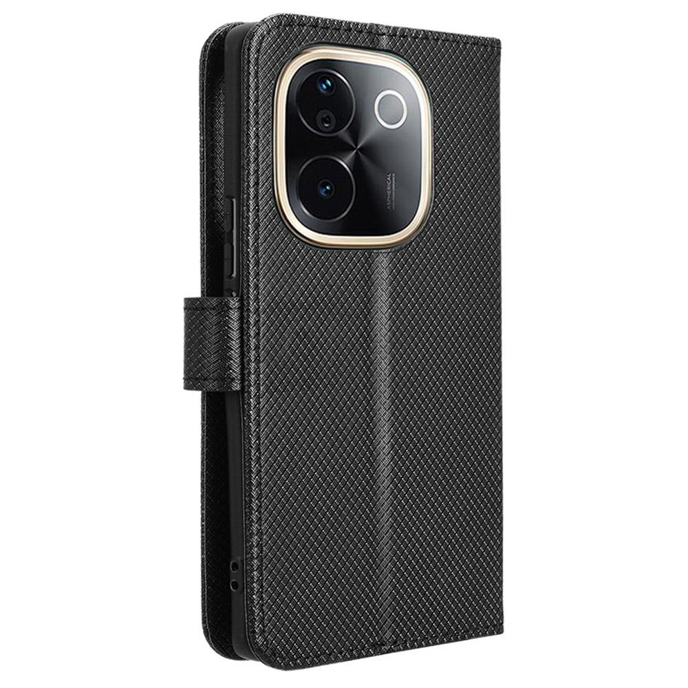 Für vivo T3 Pro 5G/iQOO Z9s Pro 5G Hülle PU Leder Diamanttextur Brieftasche Handyhülle