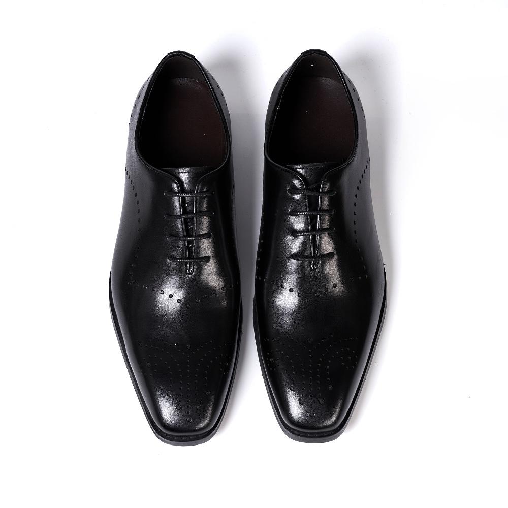 Men's Shoes 2023 New Fashion Business Casual Leather Shoes British Style Cowhide Brock Engraved Retro Oxford Shoes Men
