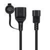 Black IEC320-C14 to EU4.8mm Adapter Cable Cord with Dustproof Cover Protectors