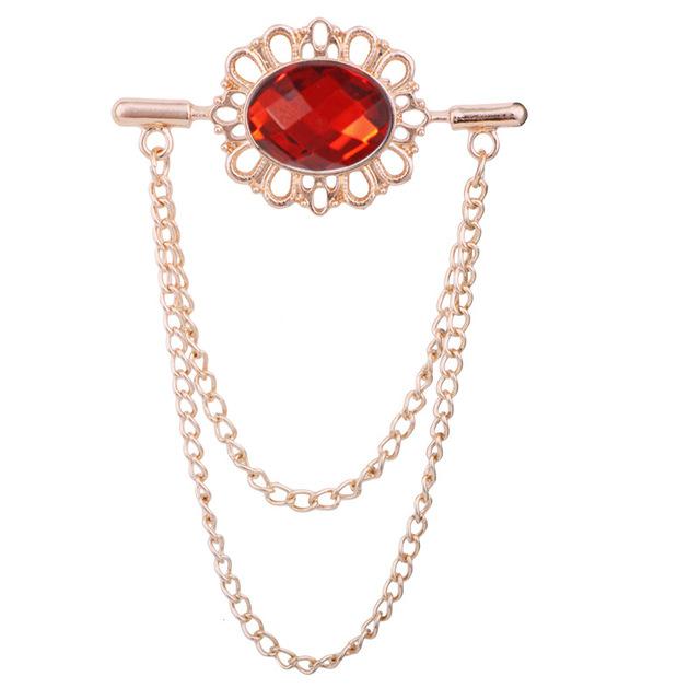 Latest Stylish Fashionable Metallic Crytal Tassel Pin Brooch Shirt Collar Pin Scarf Buckle Badge Corsage Brooches Women Men Jewelry AccessoriesFashion