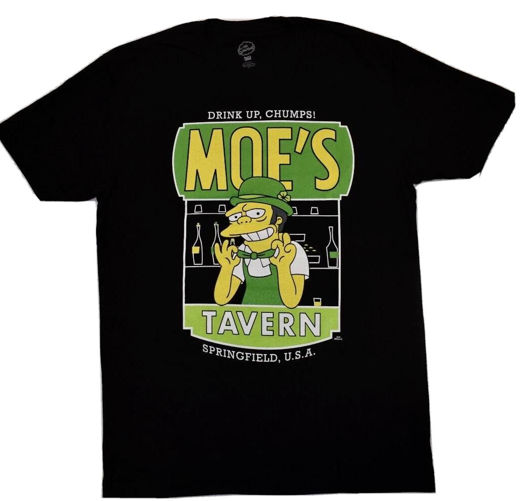 The Simpsons Mens Moe s Tavern Drink Up, Chumps! Springfield Shirt New XS, S S