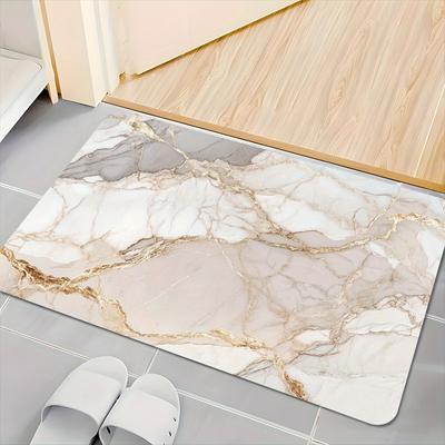 Luxe Marmerpatroon Badkamertapijt Super Antislip Badmat voor Douche-ingang & Entree Decoratie