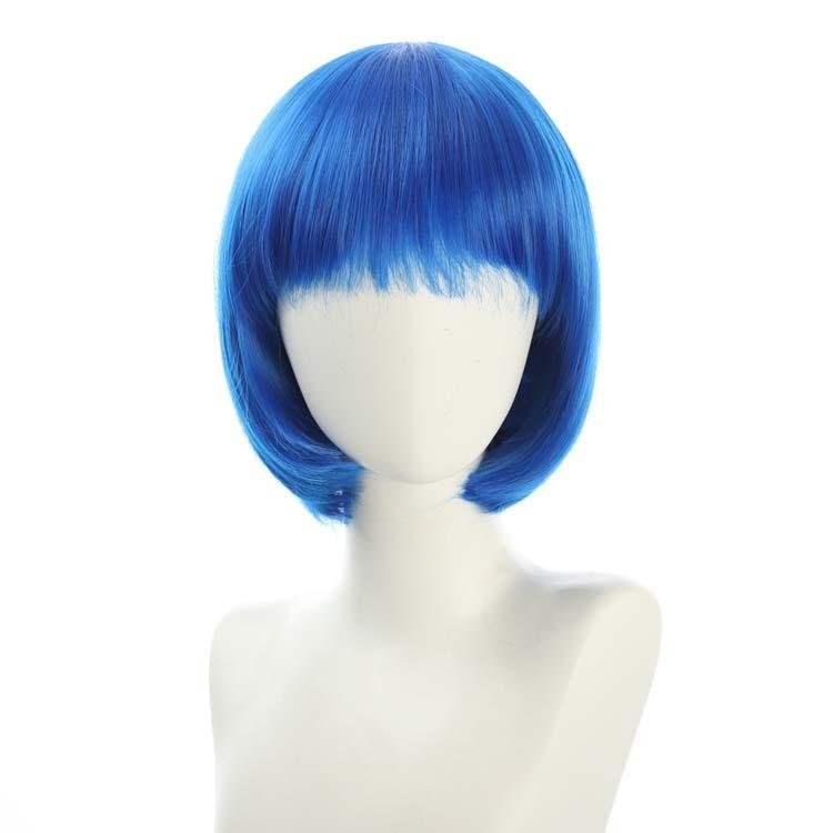 Perruque synthétique Bob courte avec frange pour femme, cheveux naturels, blonds ombrés, roses, Cosplay, fête Lolita, résistants à la chaleur, Halloween