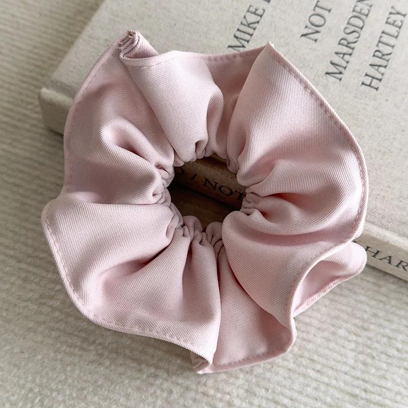 Culoare Solidă Strat Dublu Scrunchies Mari de Păr Bentițe Femei Temperament Coadă de Păr Elastic de Cauciuc Modă Femei Păr de Petrecere