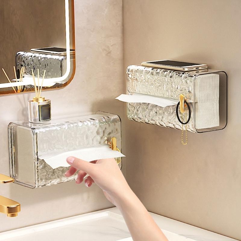 Haushalt Neu Papierbox Kunststoff Taschentuchbox Badezimmer Wohnzimmer Schreibtisch Multifunktionale Aufbewahrungsbox Taschentuchboxen