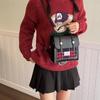 Simple Fashion Tweed Small Square Bag Checkered Magnetic Buckle Versatile Handbag Daily Commuter Shoulder Bag PU Material