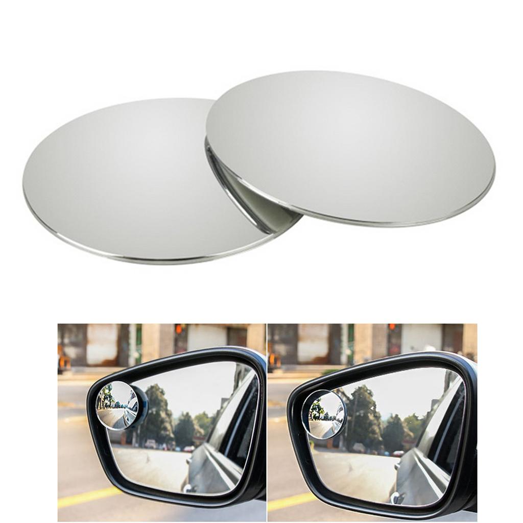 Driver Passenger Side Stick-On Adjustable Blind Spot Mirrors Pack of 2 Convex Mirror Frameless Side Rear View Mirror