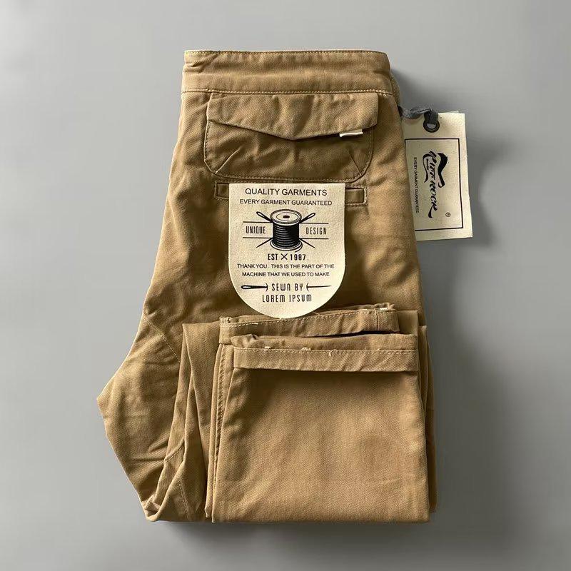 2024 Men's Retro Washed Street Style Durable Overalls - Breathable, Thick, and Slim-Fit Trousers