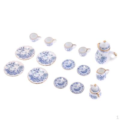 Ceramic Chinese Tea Plate 1/12 Dollhouse Tableware Decoration